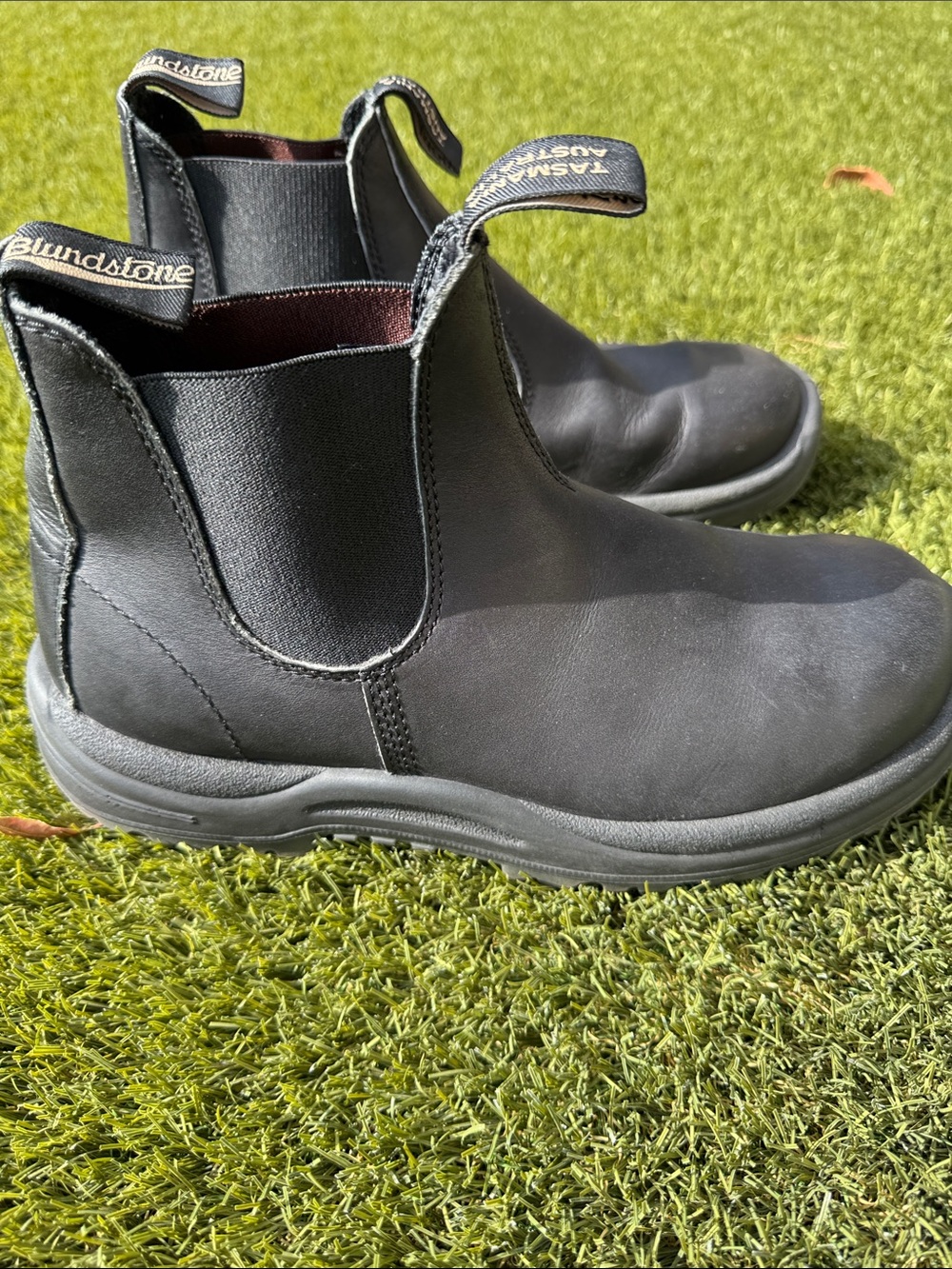 Blundstone Black Leather Chelsea Work Safety Boots - Size 9 US, 8 AUS